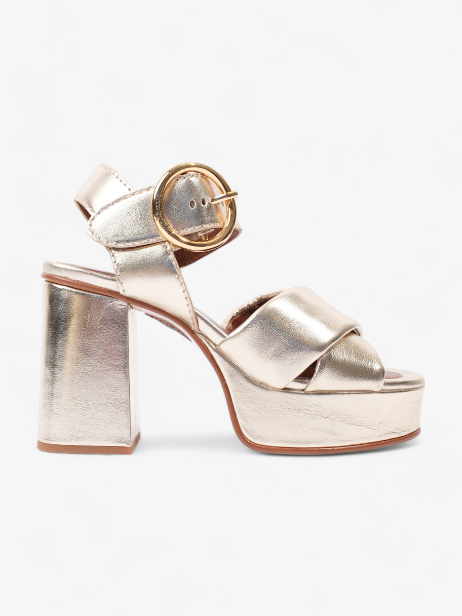 Lyna Platform Sandals 90mm Gold Leather EU 35 UK 2 Image 1