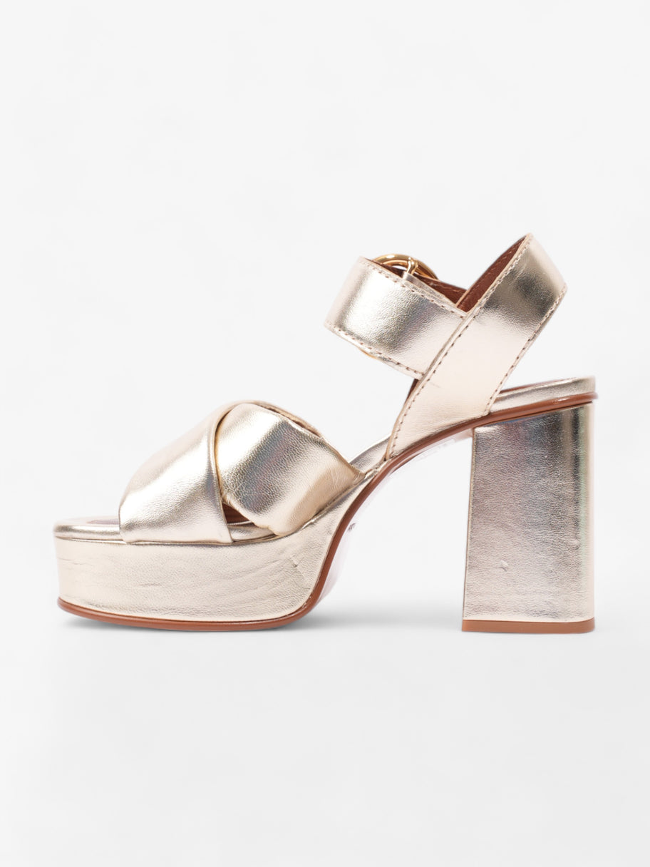 Lyna Platform Sandals 90mm Gold Leather EU 35 UK 2 Image 3