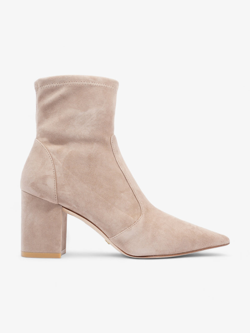  Block Stretch Bootie 75mm Nude Suede EU 37.5 UK 4.5