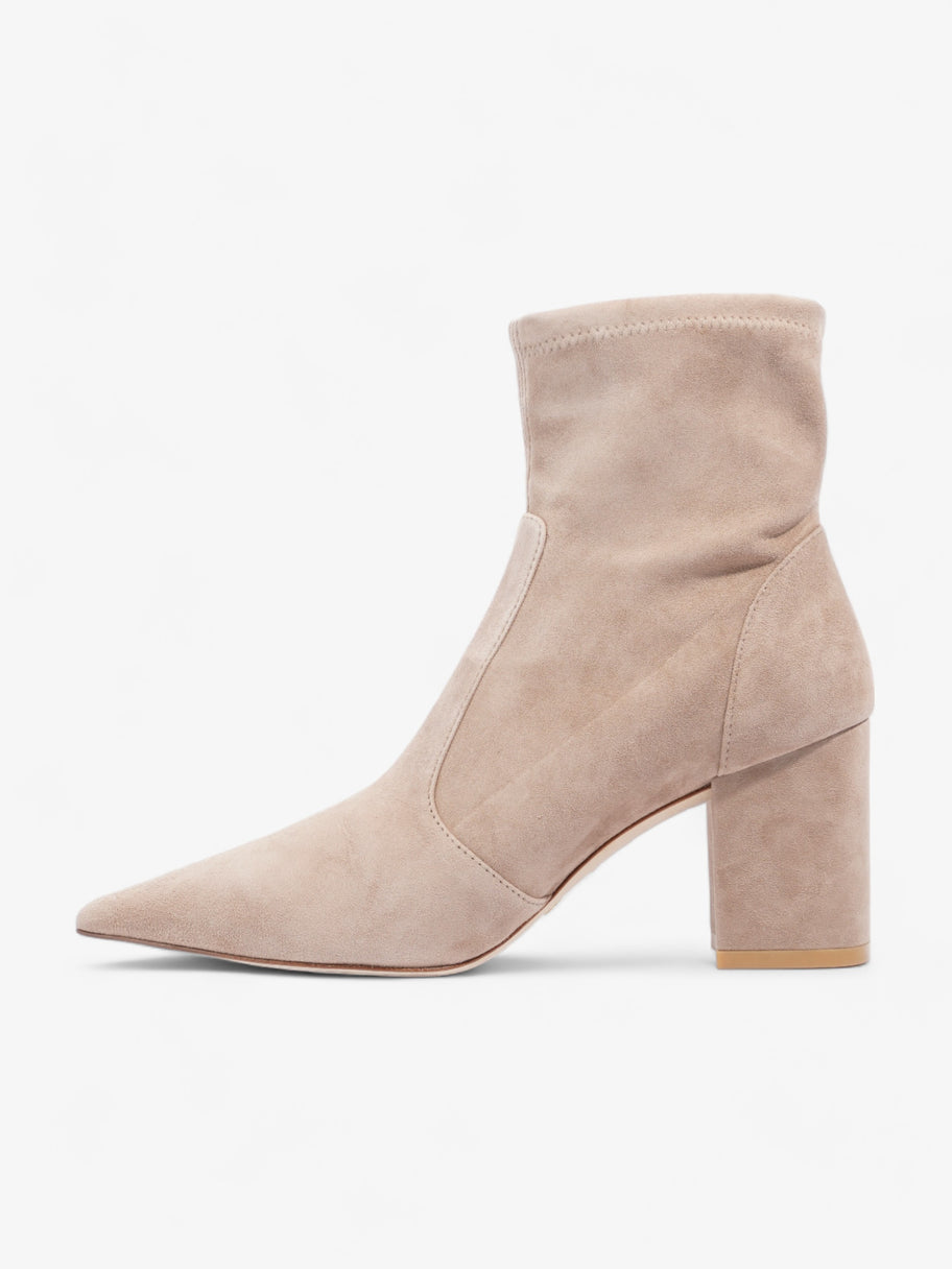 Stuart Weitzman Block Stretch Bootie 75mm Nude Suede EU 37.5 UK 4.5 Image 3