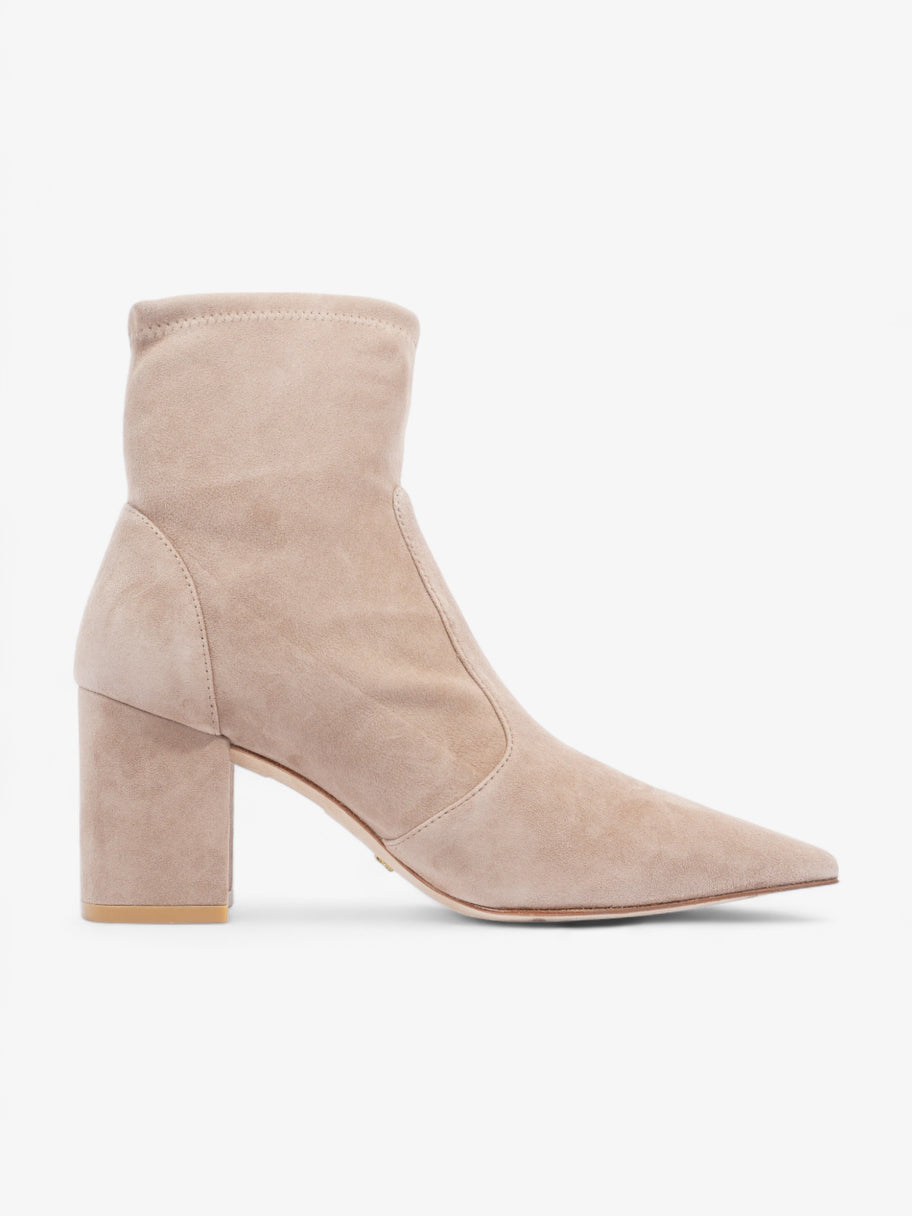 Stuart Weitzman Block Stretch Bootie 75mm Nude Suede EU 37.5 UK 4.5 Image 4