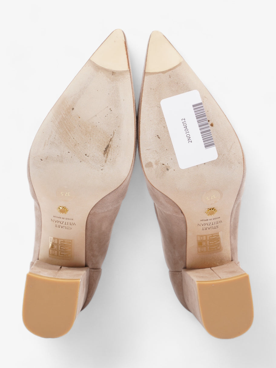 Stuart Weitzman Block Stretch Bootie 75mm Nude Suede EU 37.5 UK 4.5 Image 7