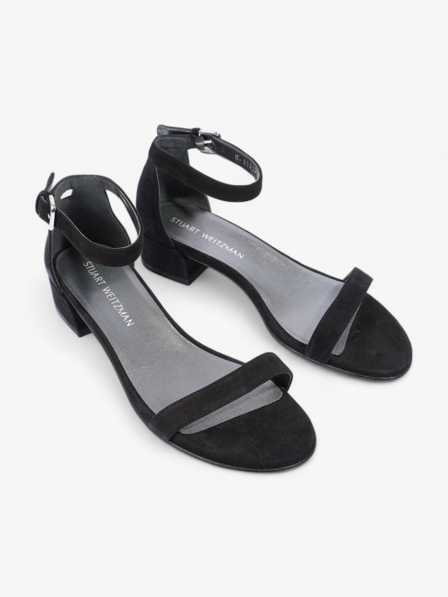 Stuart Weitzman Nudist June Sandals 35mm Black Suede EU 39 UK 6 Luxe Collective