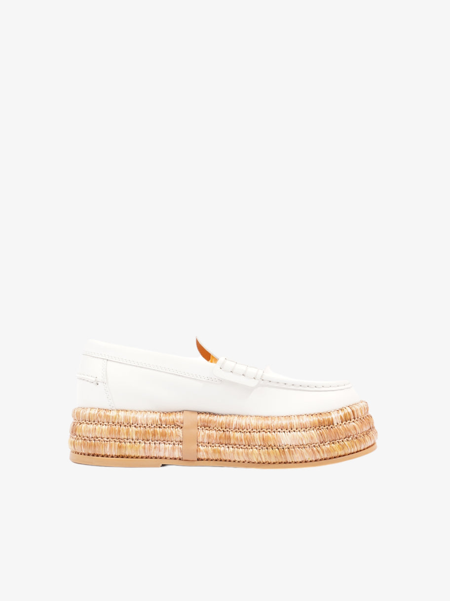 Tod's Platform Espadrille Loafers White Calfskin Leather EU 38 UK 5 Image 4