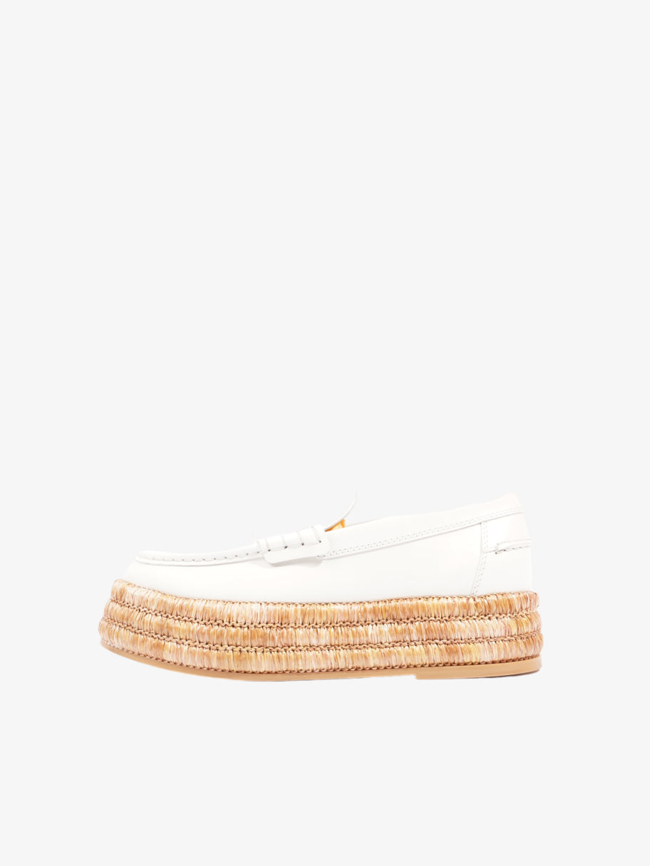 Tod's Platform Espadrille Loafers White Calfskin Leather EU 38 UK 5 Image 5