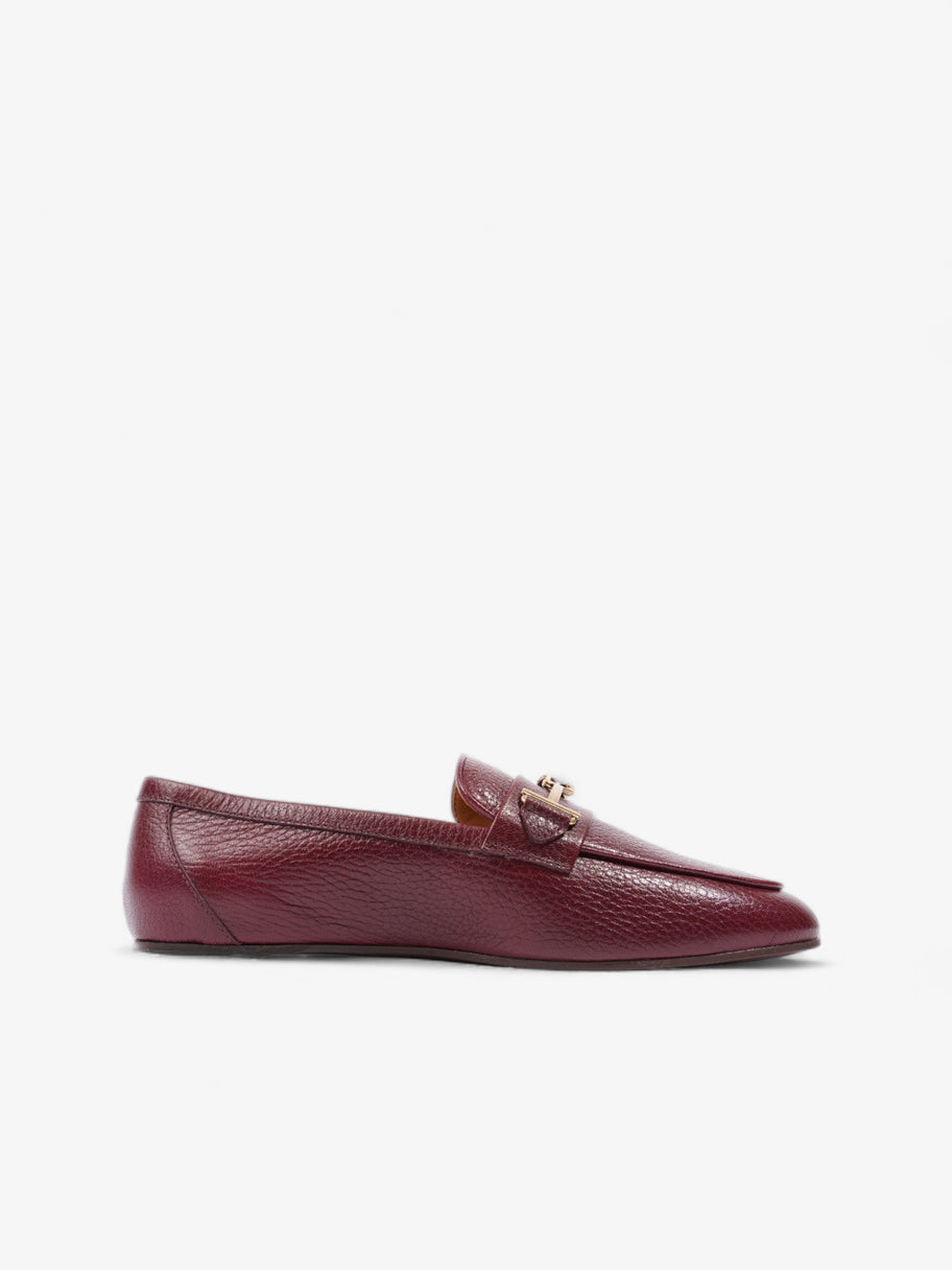 Tod's Gold Buckle Detail Loafers Burgundy Leather EU 36.5 UK 3.5 Image 4