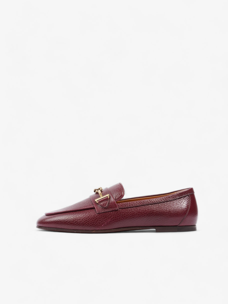 Tod's Gold Buckle Detail Loafers Burgundy Leather EU 36.5 UK 3.5 Image 5