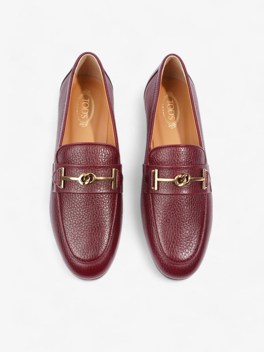 Gold Buckle Detail Loafers Burgundy Leather EU 36.5 UK 4.5 Image 8