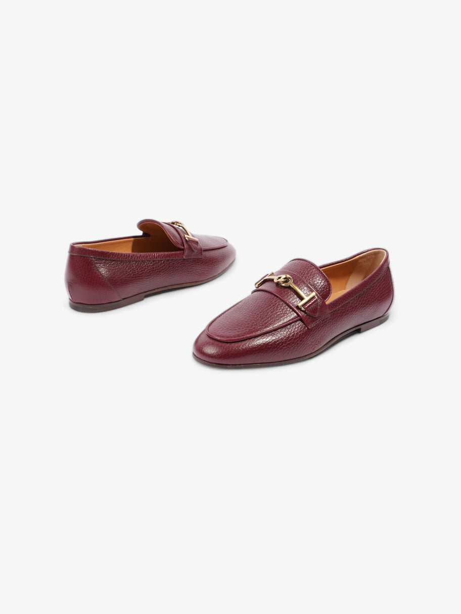 Gold Buckle Detail Loafers Burgundy Leather EU 36.5 UK 4.5 Image 9