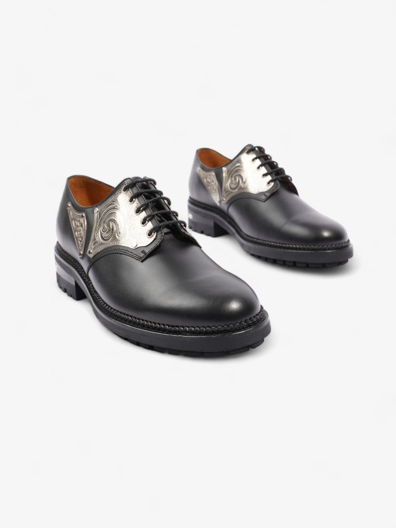  Metal Plate Oxfords  Black / Silver Leather EU 44 UK 10