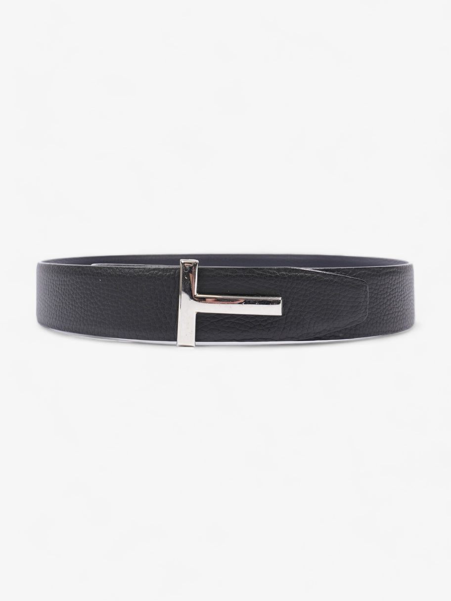 Tom Ford Logo Belt Black / Navy Leather 85 / 34 Image 1