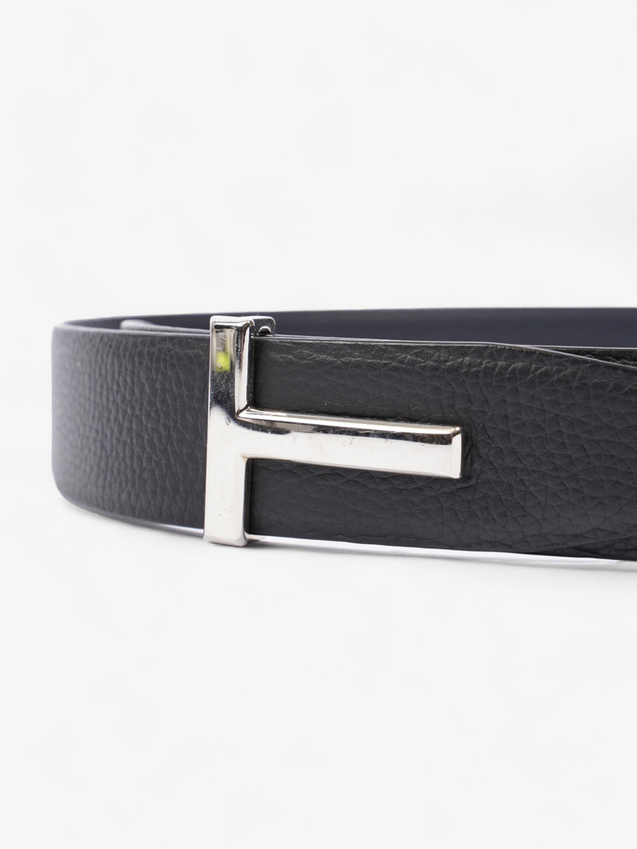 Tom Ford Logo Belt Black / Navy Leather 85 / 34 Image 3