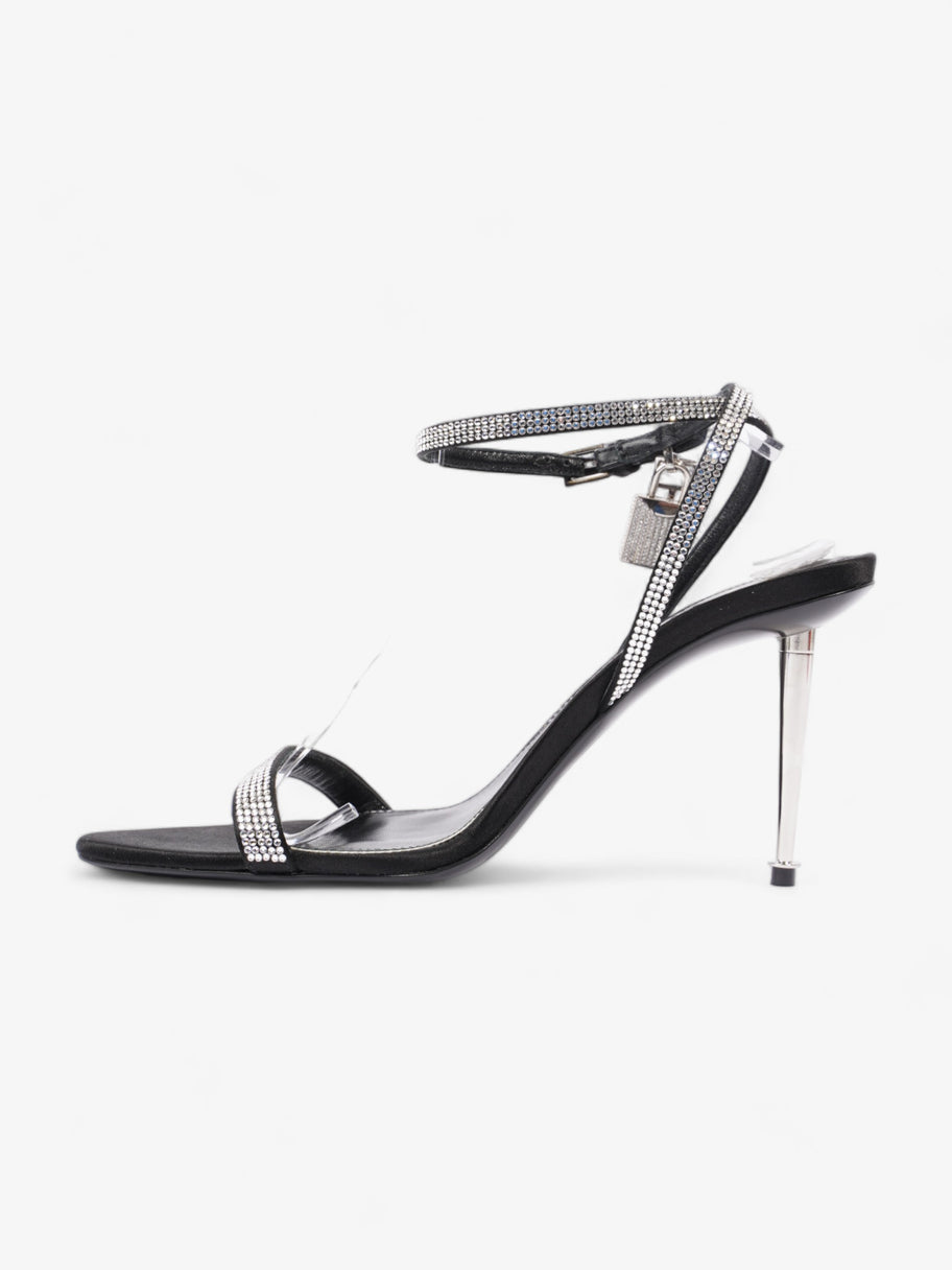 Tom Ford Crystal Embelished Padlock Sandals 90mm Black Satin EU 39 UK 6 Image 3