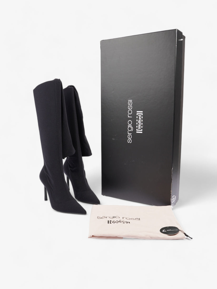 Sergio Rossi x Wolford Stay Up Boots 100mm Black Polyamide EU 40 UK 7 Image 9