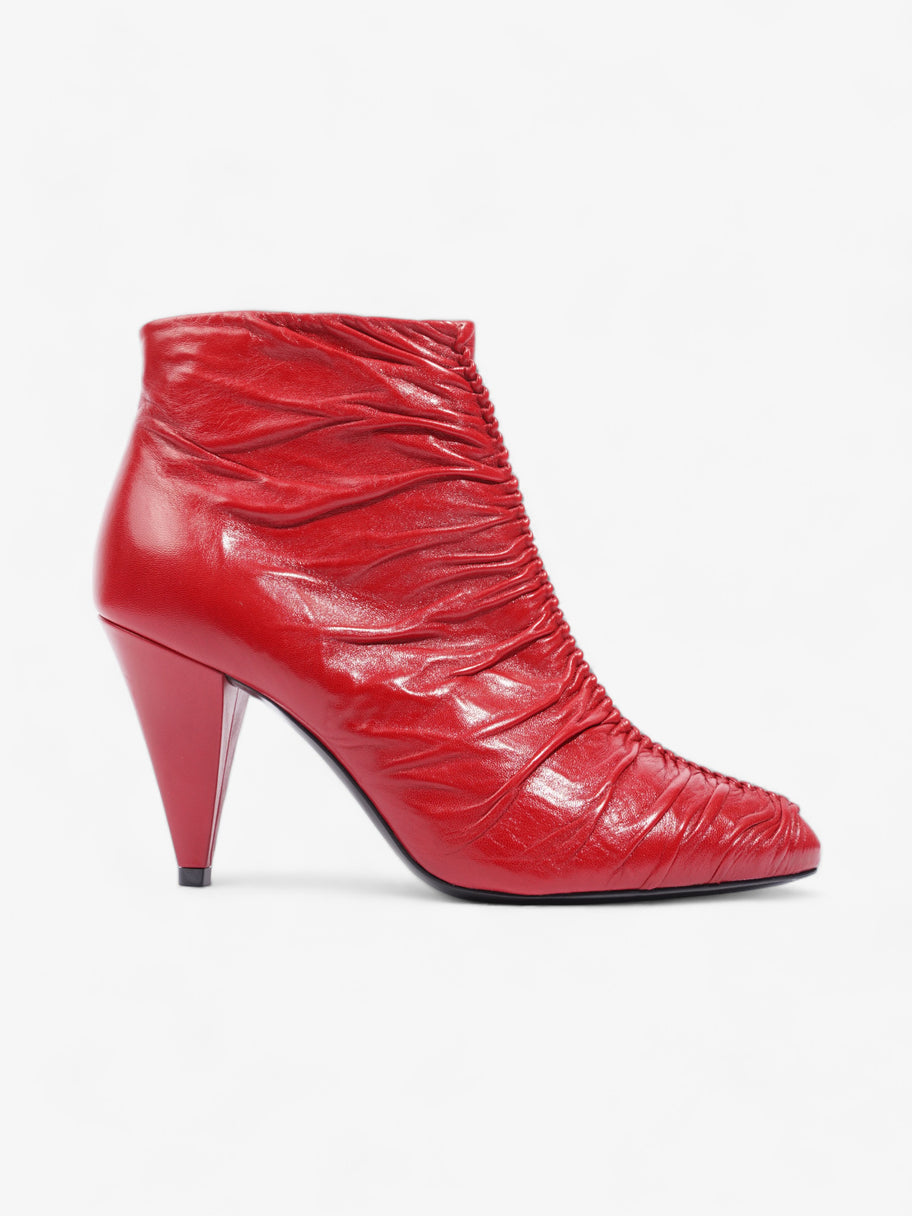 Celine Ankle Boot Red Leather EU 37 UK 4 Image 1