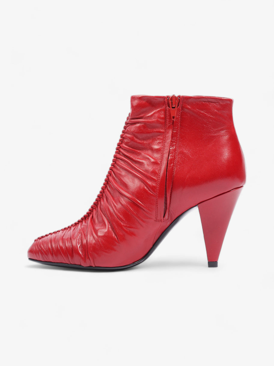 Celine Ankle Boot Red Leather EU 37 UK 4 Image 3