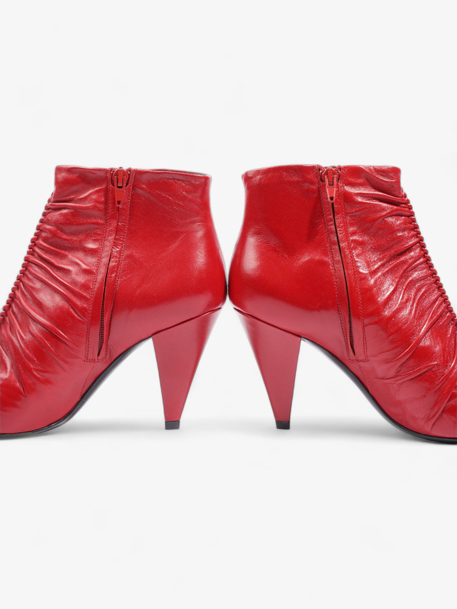 Celine Ankle Boot Red Leather EU 37 UK 4 Image 9