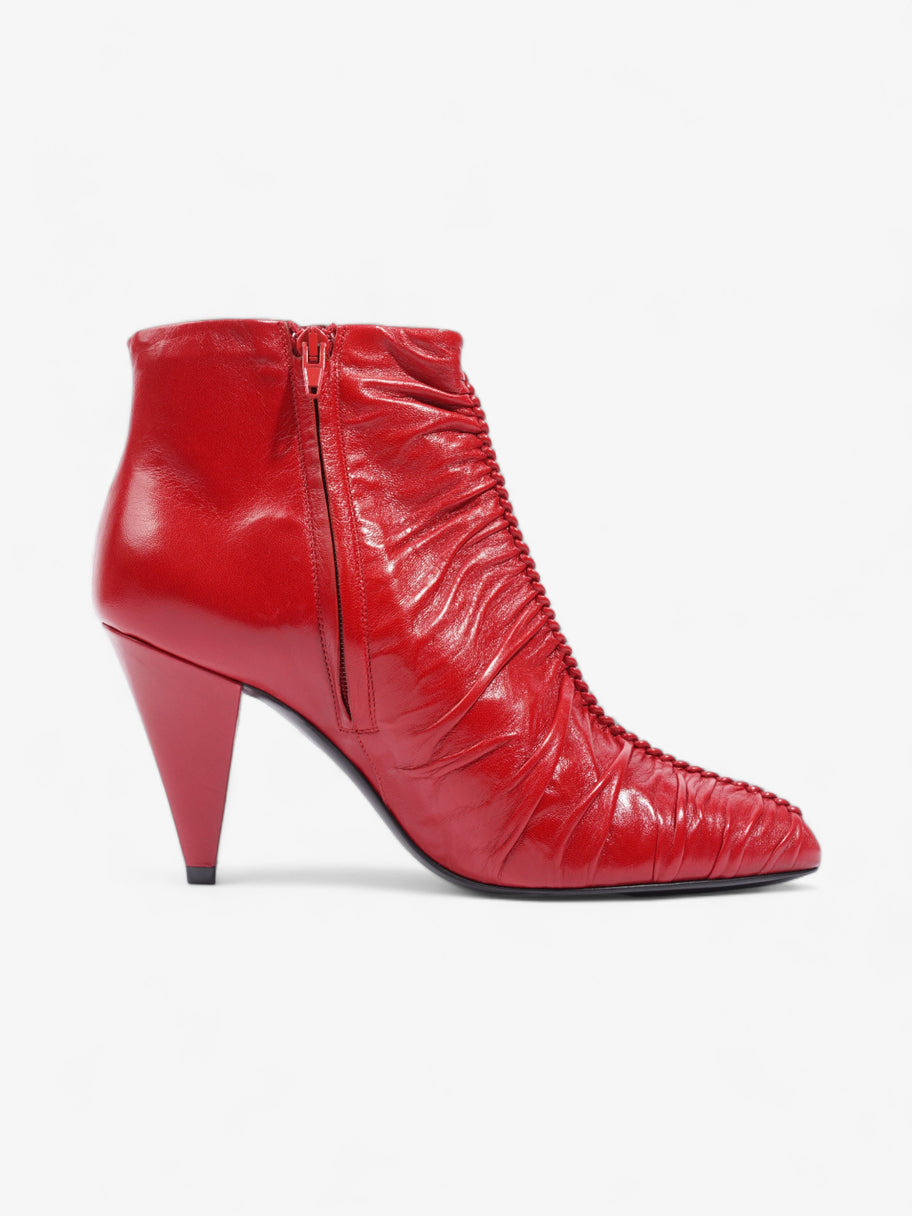 Celine Ankle Boot Red Leather EU 39 UK 6 Image 4