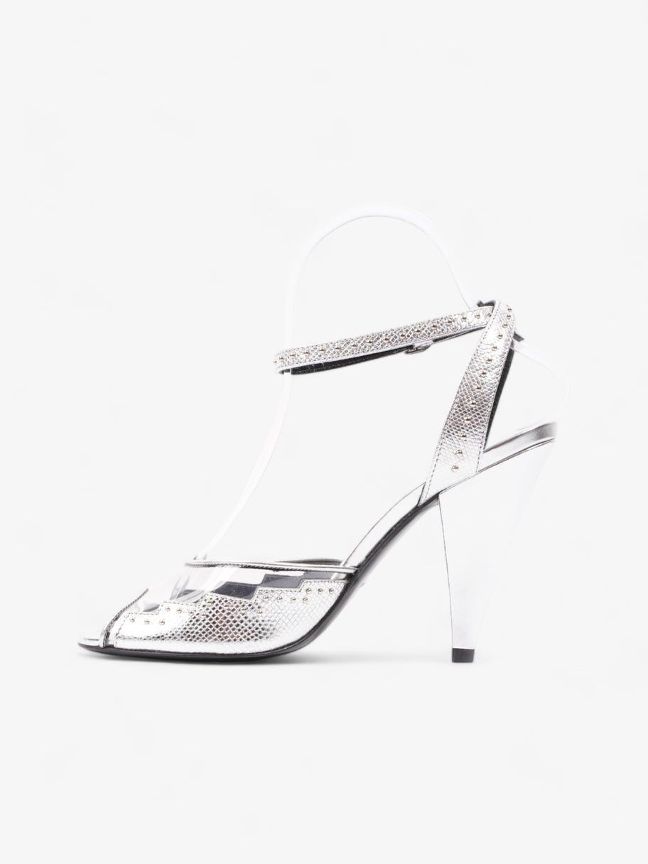 Celine Ankle Strap Heel Silver PVC EU 36 UK 3 Image 3