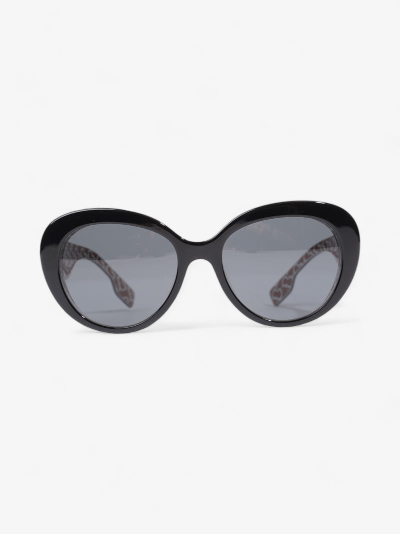  Burberry TB Round Sunglasses Black / Gold Acetate 140mm