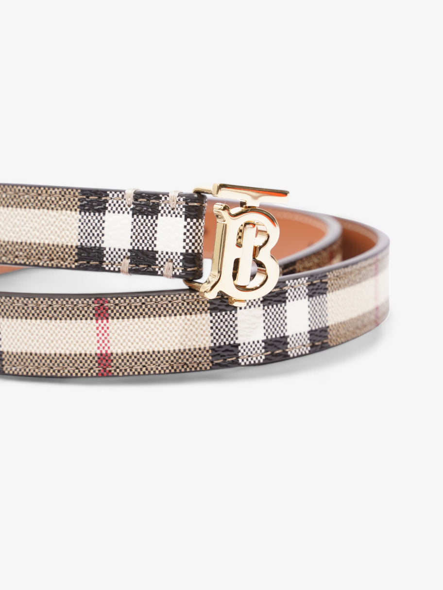 Burberry TB Belt Vintage Check / Light Gold Canvas Small - 87cm Image 5