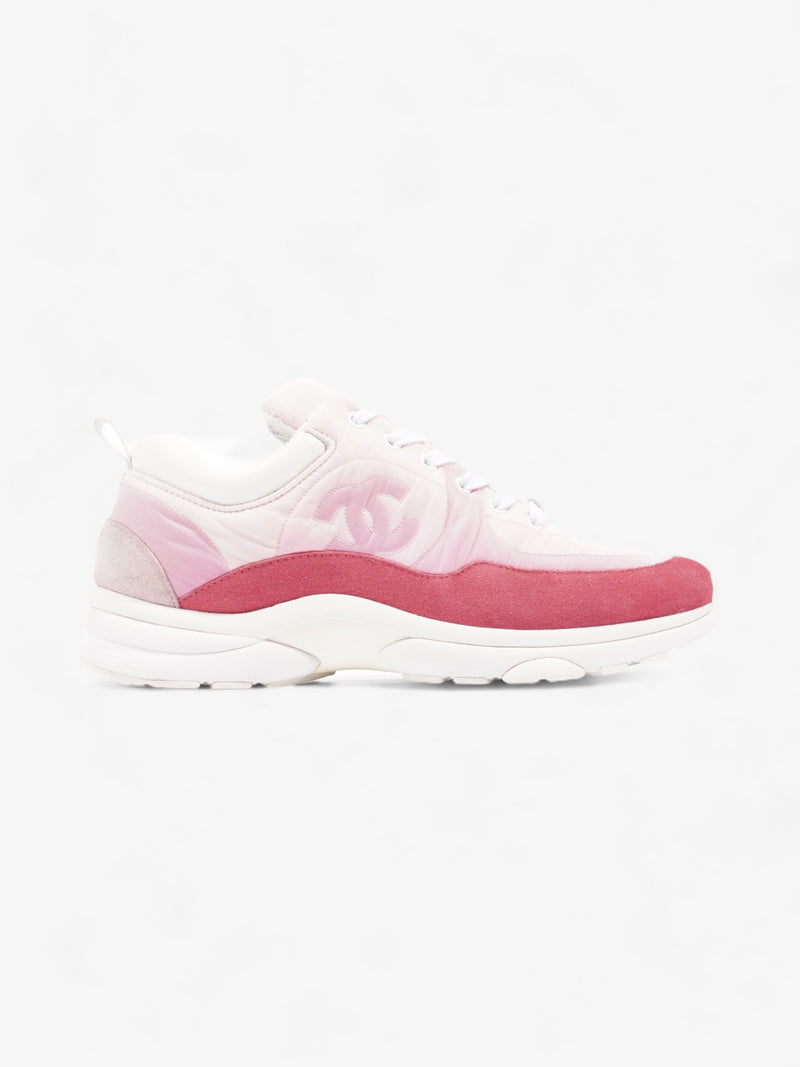  Chanel CC Logo Sneakers  Pink / Red / White Nylon EU 41 UK 8