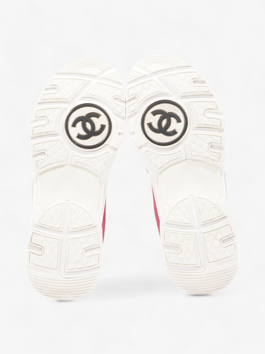 Chanel CC Logo Sneakers  Pink / Red / White Nylon EU 41 UK 8 Image 7