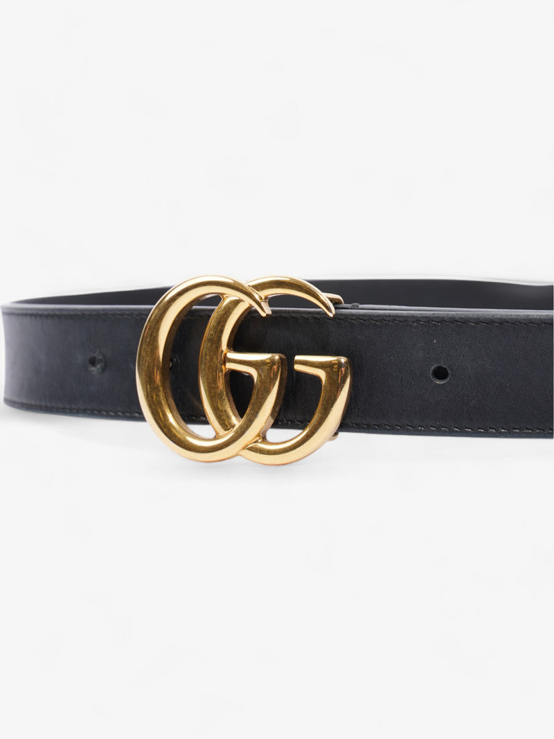  Gucci GG Marmont Belt Black / Gold Leather 70cm / 28