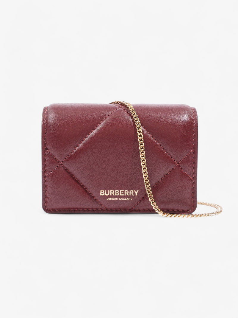  Burberry Card Holder Bag Burgundy Leather