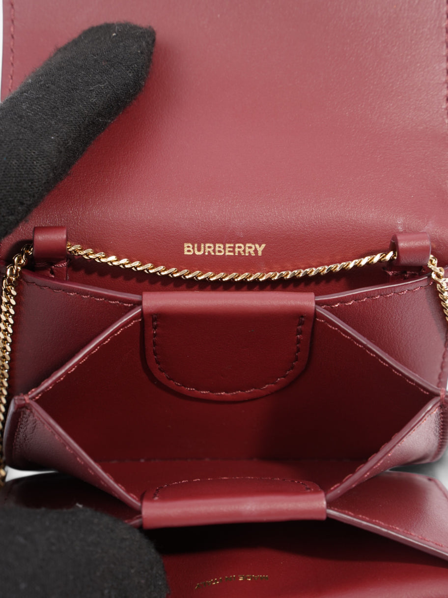 Burberry Card Holder Bag Burgundy Leather Image 9