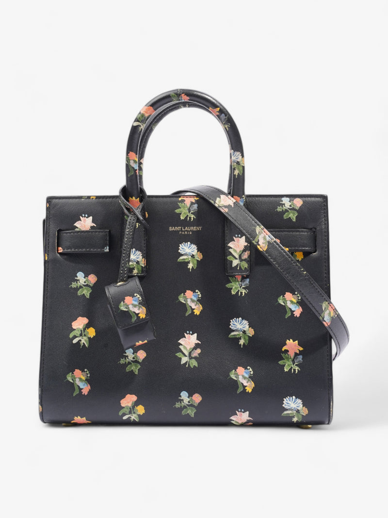  Saint Laurent Sac De Jour Black / Floral Leather Nano