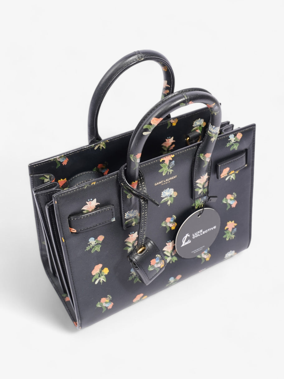 Saint Laurent Sac De Jour Black / Floral Leather Nano Image 9