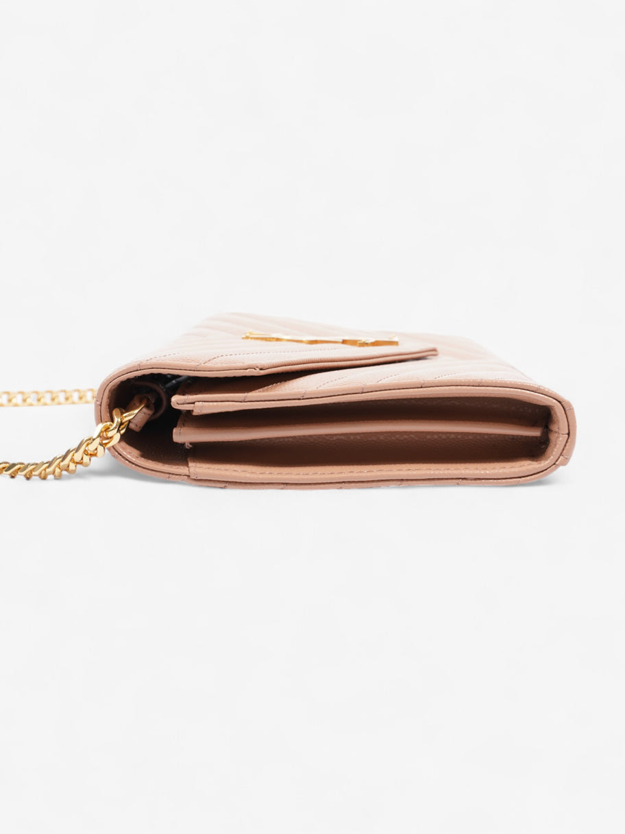 Saint Laurent Cassandre Envelope Chain Wallet Beige Matelasse Leather Image 6