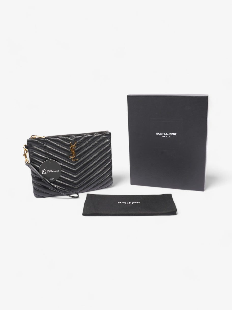 Saint Laurent Cassandre Wristlet Black Matelasse Leather Image 7