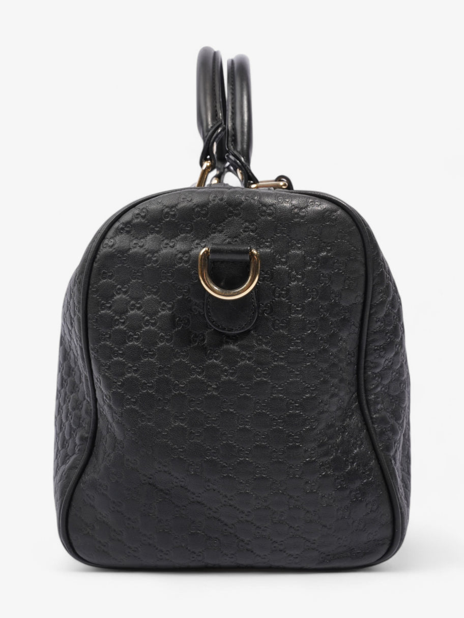 Gucci Boston Bag Black Guccissima Embossed Leather Image 3