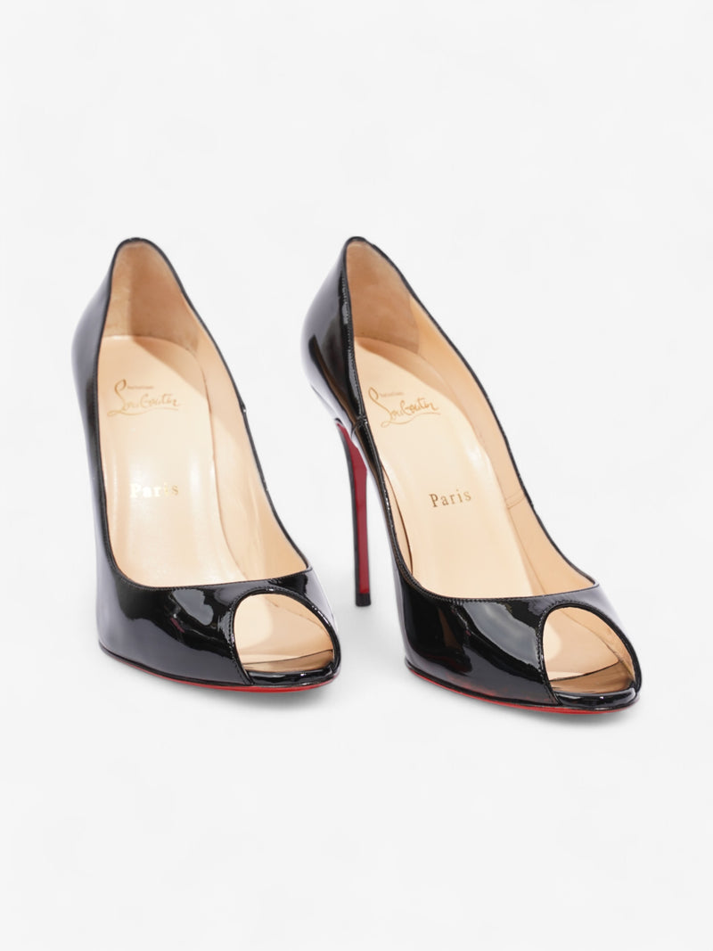  Christian Louboutin Demi You Peep Toe 100 Black Patent Leather EU 40 UK 7