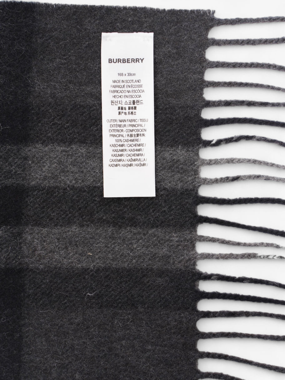 Burberry Giant Check Scarf Charcoal Cashmere Image 4