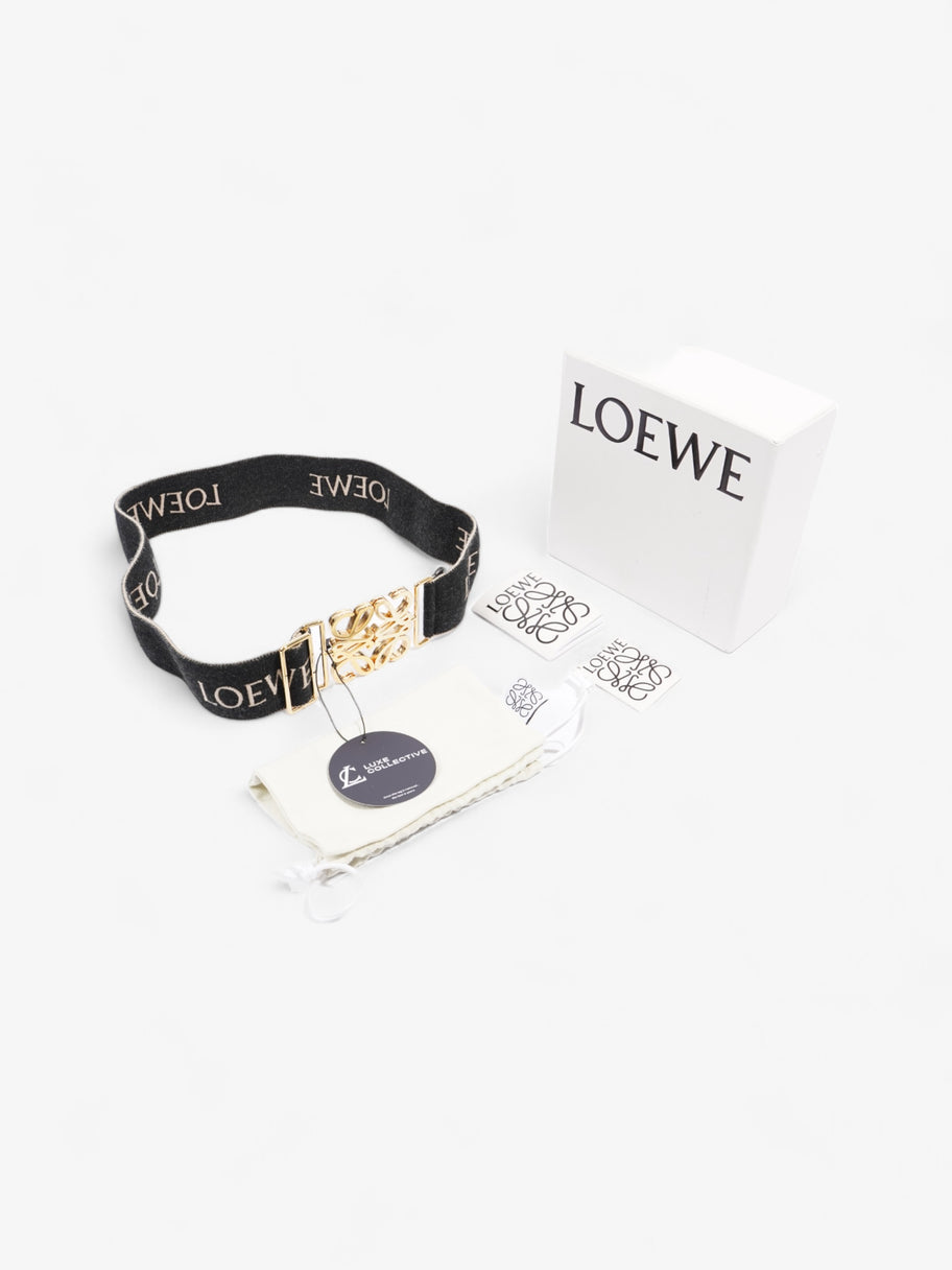 Loewe Anagram Belt Black / White / Gold Elastic 85.5cm Image 6