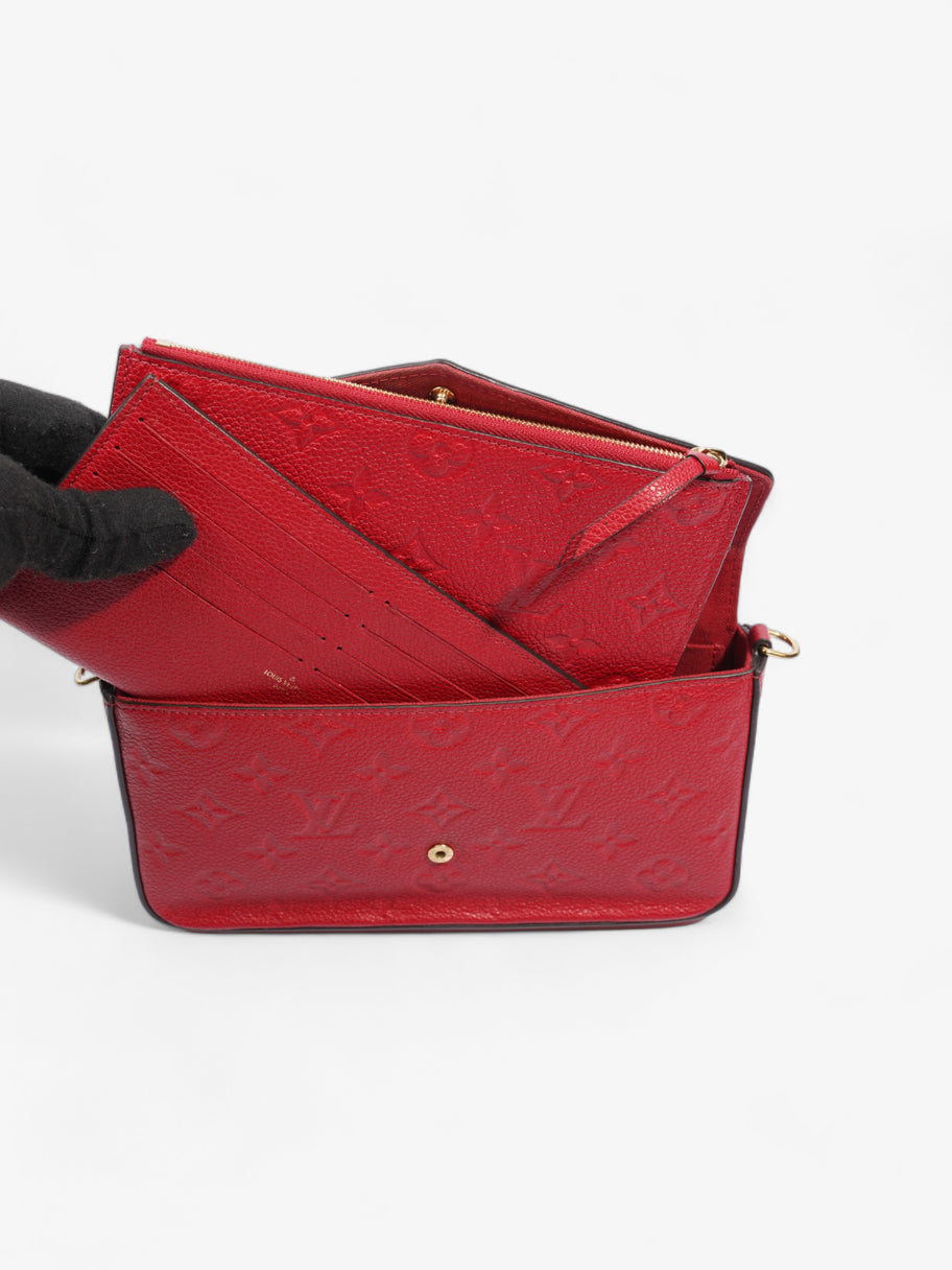 Felicie Pochette Monogram Scarlet Red Calfskin Leather Luxe Collective