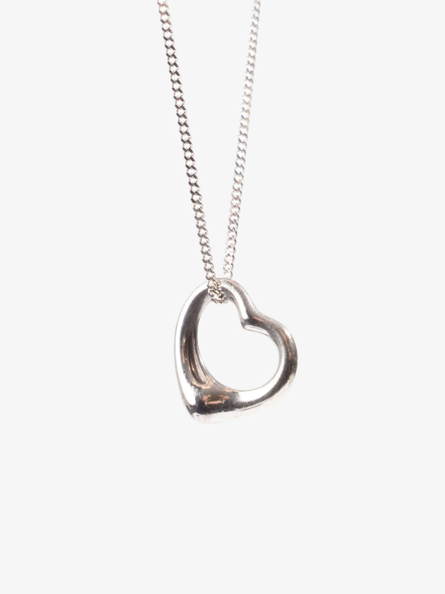 Tiffany and Co Elsa Peretti Open Heart Pendant Necklace Silver Silver Sterling Image 3