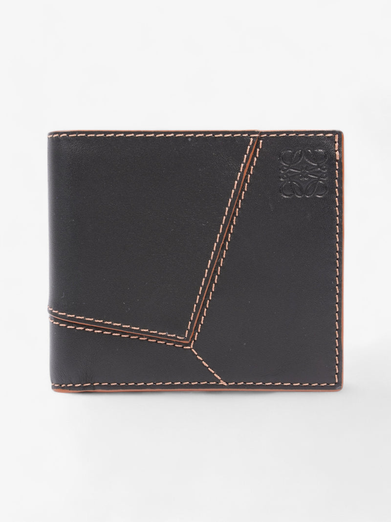  Loewe Puzzle Stitches Bifold Wallet Black / Brown Calfskin Leather