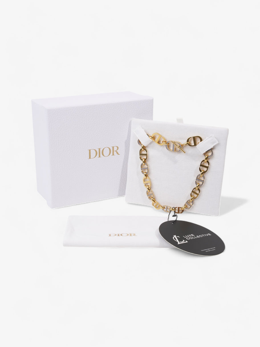 Christian Dior CD Link Chocker Gold / Grey Base Metal Image 5