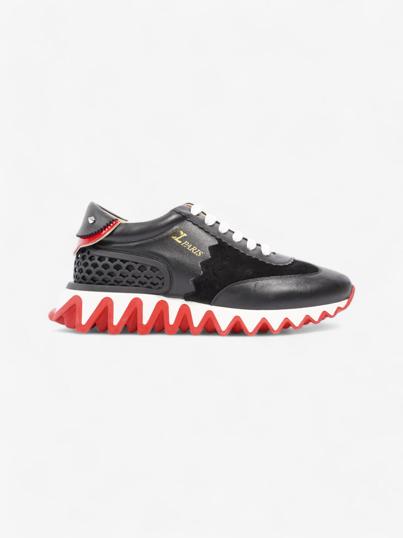  Christian Louboutin Loubi Shark Black / White / Red Calfskin Leather EU 37 UK 4