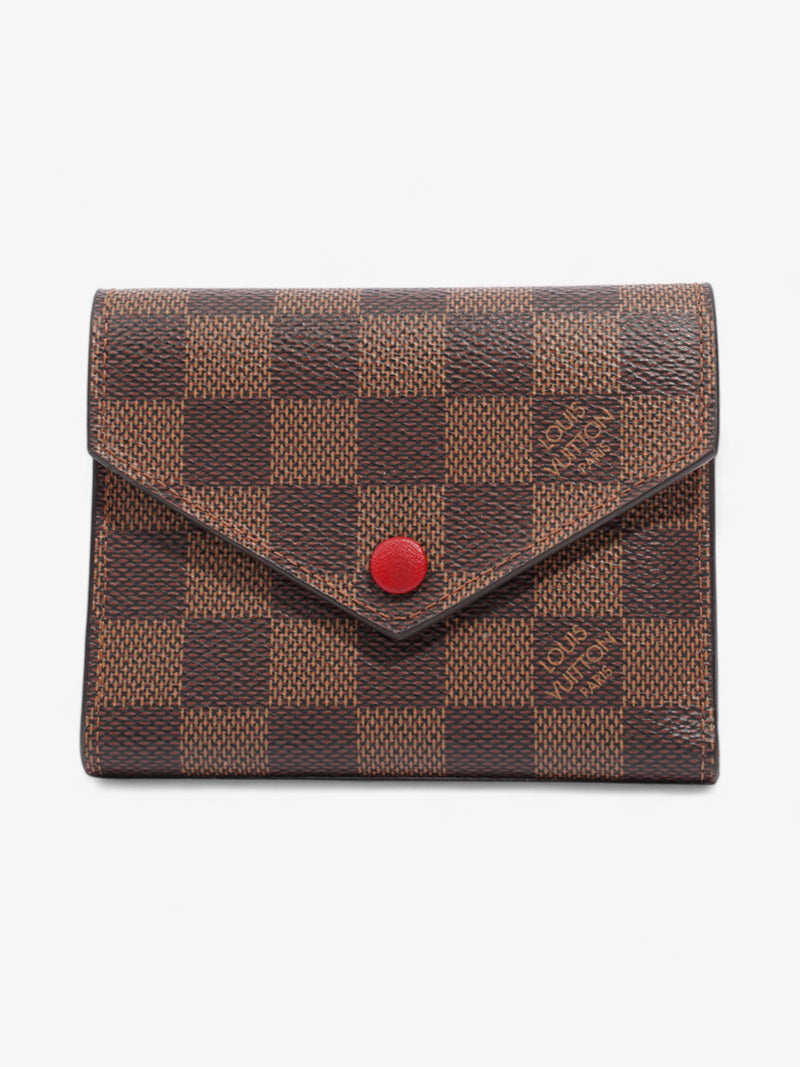  Louis Vuitton Victorine Wallet Damier Ebene / Red Canvas