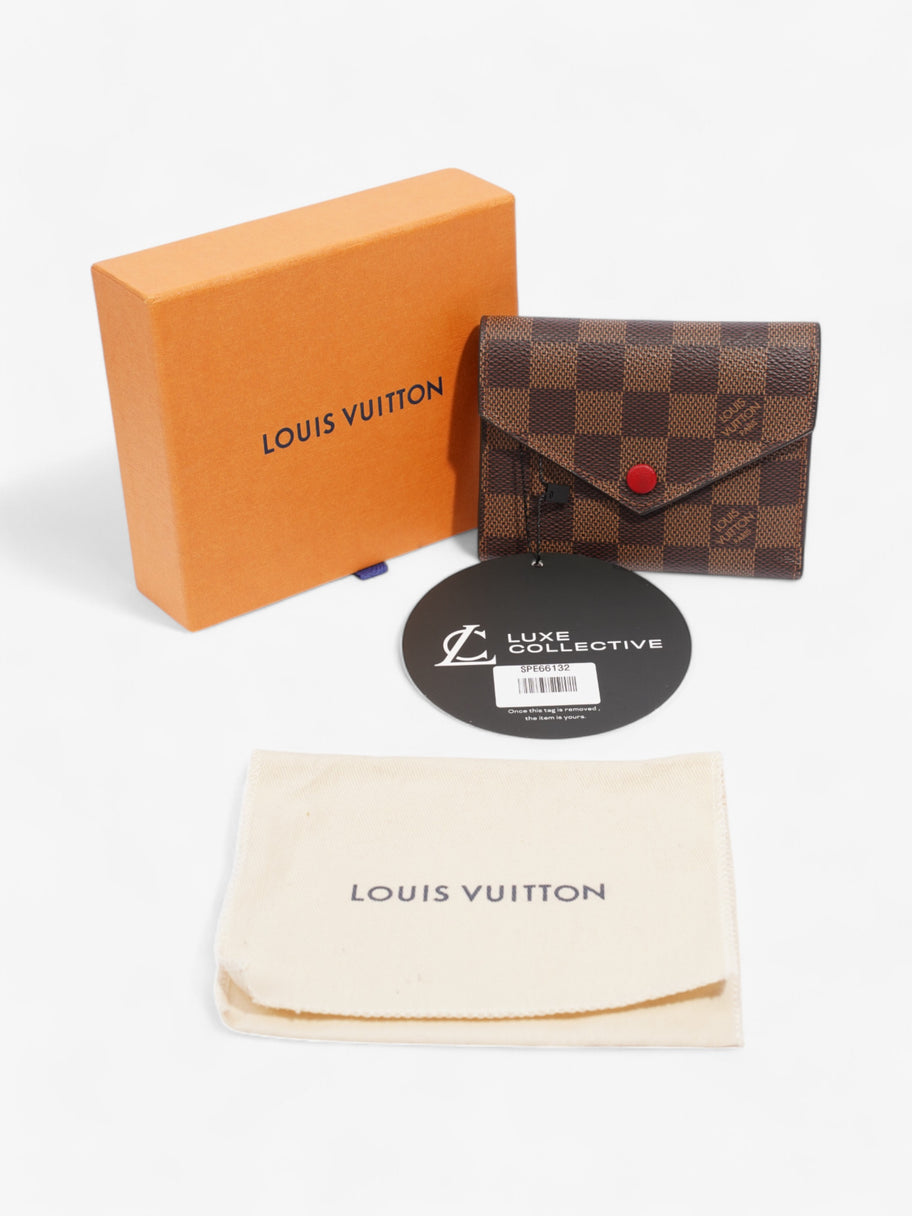 Louis Vuitton Victorine Wallet Damier Ebene / Red Canvas Image 9