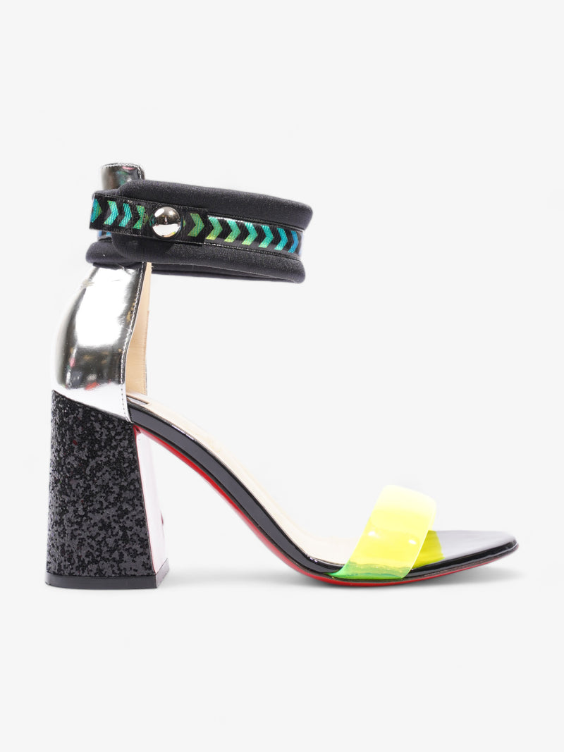  Christian Louboutin Tennis Elbow  85mm Black / Green PVC EU 35 UK 2