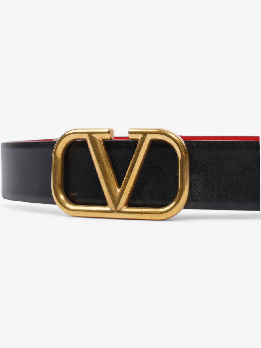 Valentino Reversible Belt Black / Red Leather 90cm 36