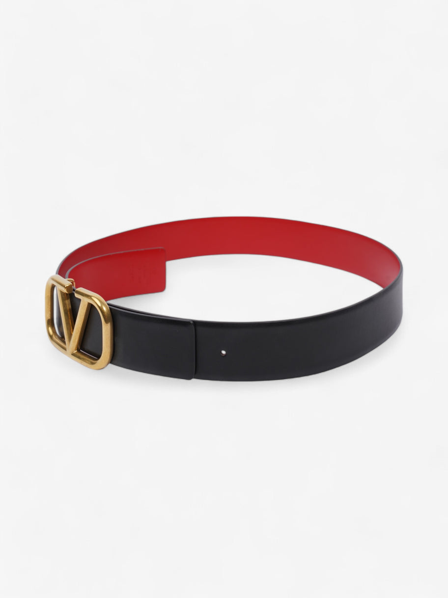 Valentino Reversible Belt Black / Red Leather 90cm 36