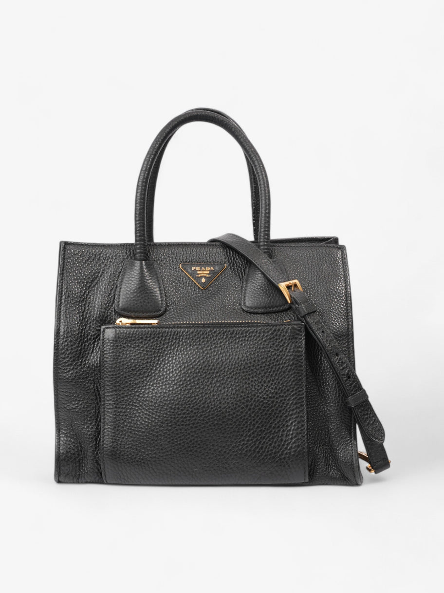 Prada Twin Pocket Two Way Bag Black Leather Luxe Collective