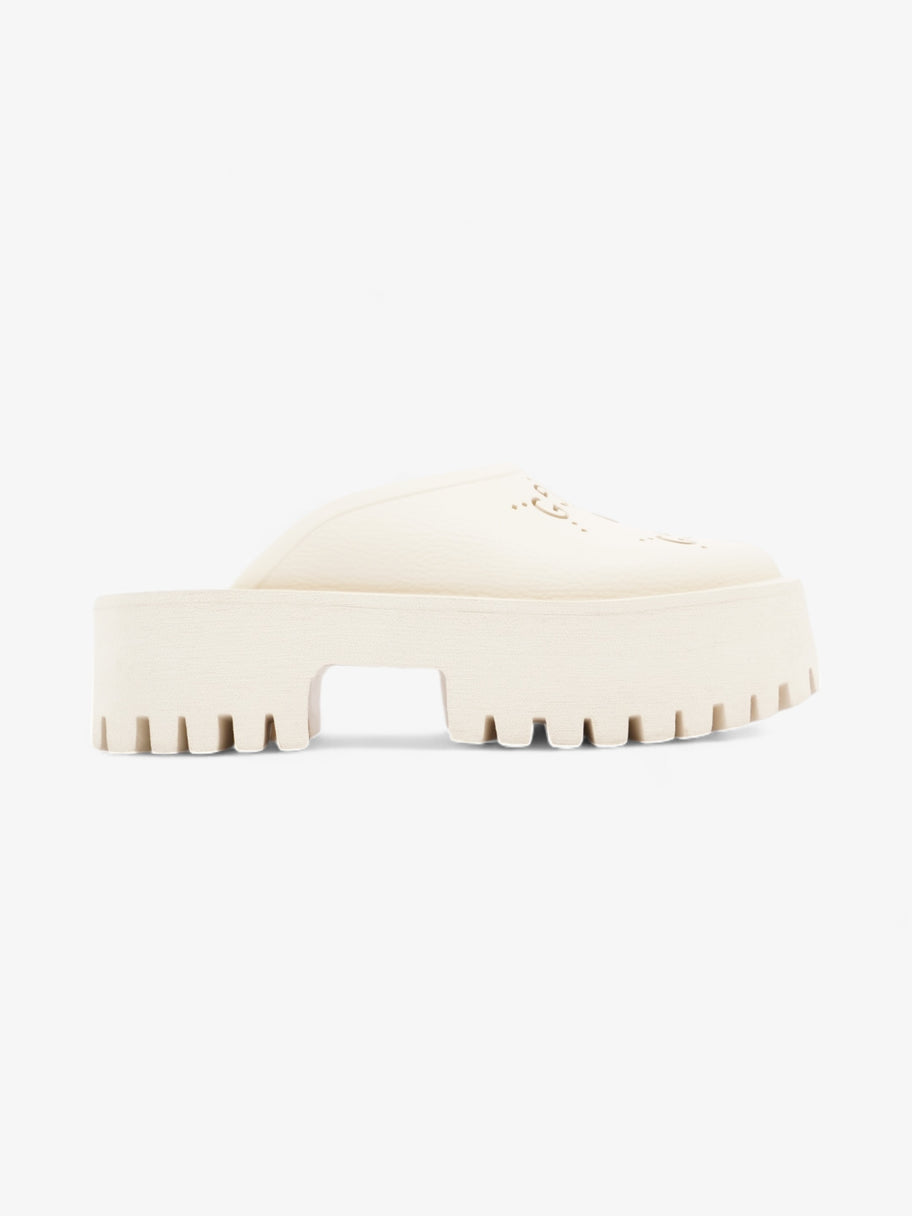 Gucci Perforated GG Platform Sandals Cream Rubber EU 37 UK 4 Image 1